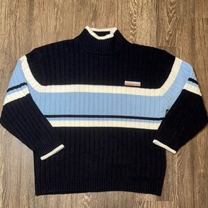 SOLD on eBay!! Southpole Y2K Striped dk Blue/lt blue Logo Skate Sweater Size:XXL